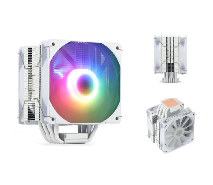 ETEK 6-Pipe RGB CPU Cooler, Dual 120mm PWM Fans, Suporta AMD, 153*100*122mm, ideal para jogos e desktops de alto desempenho