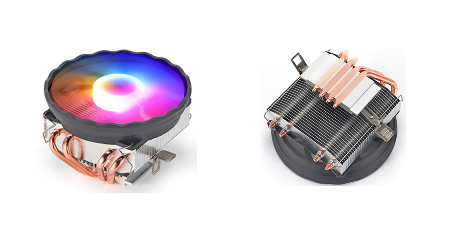 Cooler de CPU Universal, 4 Heatpipes de Cobre, Ventoinha de 120mm, 2500RPM, FM/AM3/AM4/AM5/LGA115x/1200/1366/1700/2011, Rolamento Hidráulico, 20dB