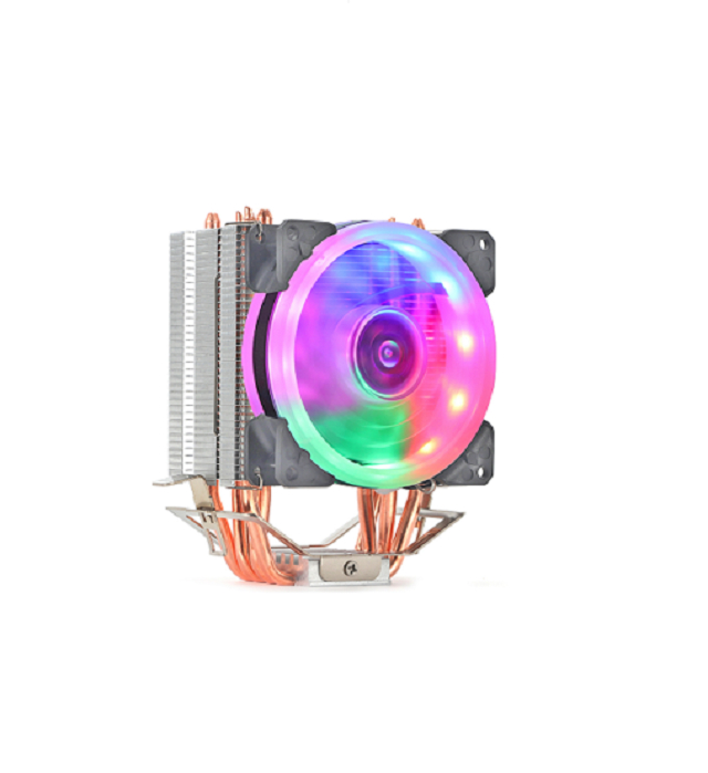 ETEK 4-Heatpipe CPU Cooler, 92mm Fan, Fixado RGB, Rolamento Hidráulico, ideal para edições de orçamento e pequenos PCs