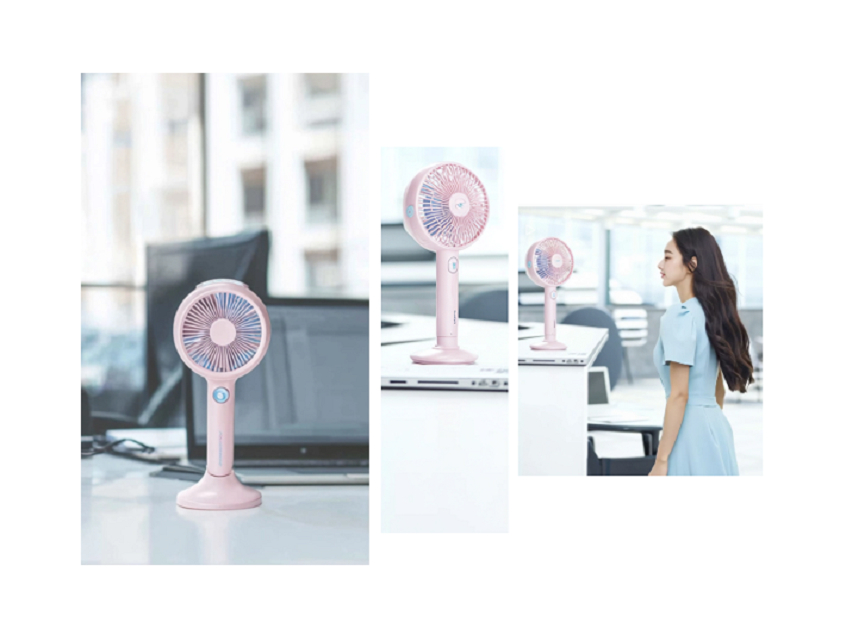 Resfriador Evaporativo Portátil, 800mAh, 3 Velocidades, 2 Modos de Umidade, Branco/Verde/Rosa, 212*100*40mm, ideal para exterior, viagens, escritório
