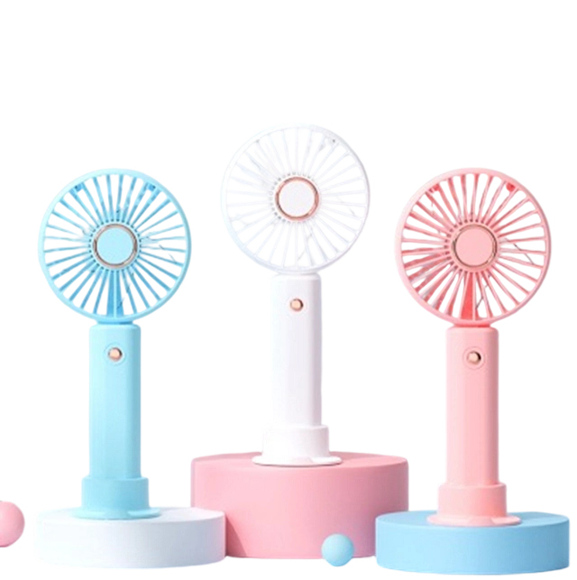 Ventilador Pessoal Portátil, Branco/Azul/Rosa/Preto, Recarregável por USB, 800mAh, 4W, 95*70*213mm, para viagens, escritório ou uso ao ar livre