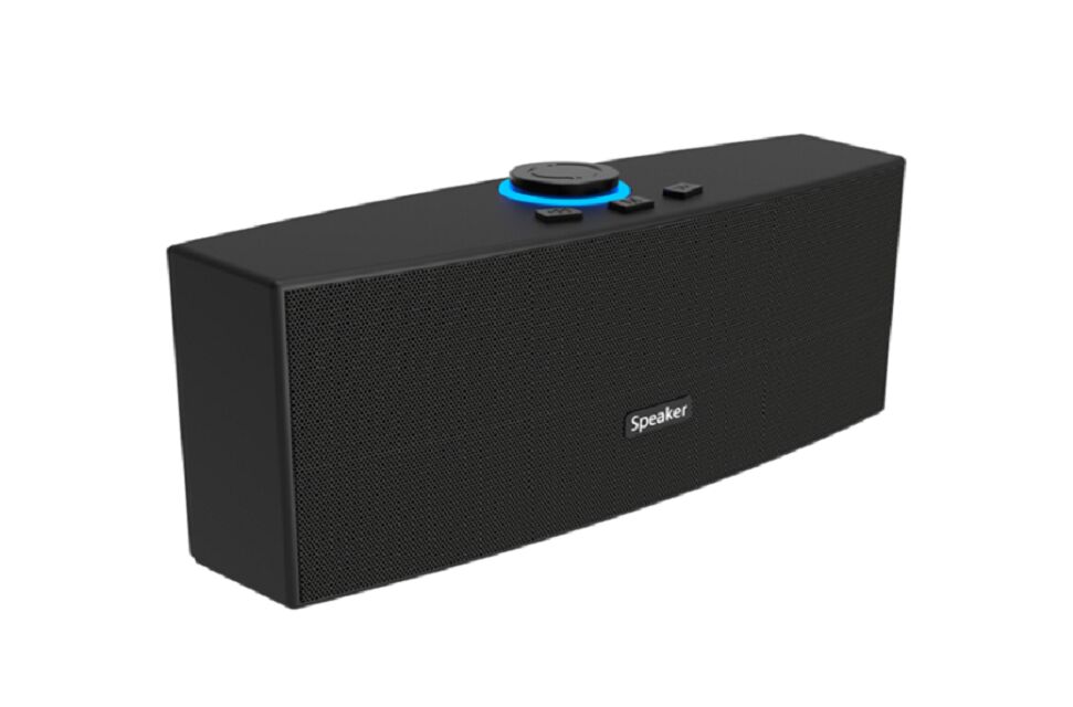 Porta-voz Bluetooth portátil com dois controladores, chip JL5.4, ABS + Iron Mesh, bateria de 2400mAh, multifunção (BT / TF / USB / AUX), luz do botão RGB