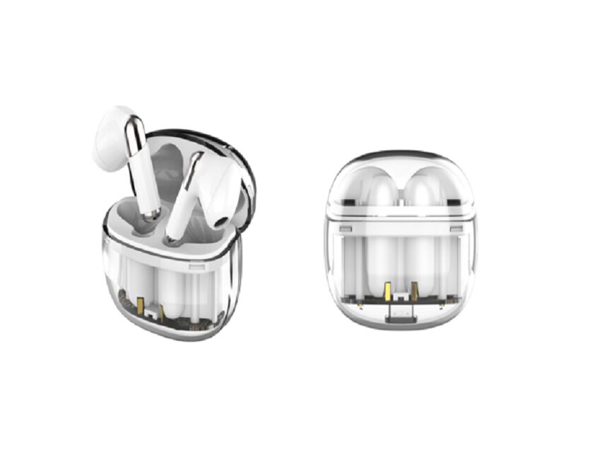 Fones de ouvido TWS com drivers dinâmicos de 13mm, ENC de microfone duplo, 4H de reprodução e estojo de carregamento de 250mAh