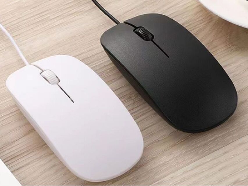 ETEK 3D Ergonomic Wired Mouse,1000 DPI, 46g Lightweight, 1,2M USB Cable, IC 8733, Preto/Branco