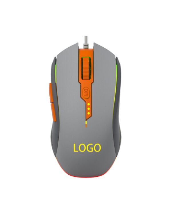 6D Wired Gaming Mouse, LED Rainbow, 4 níveis de DPI (1200-3600), IC A603, 96g de peso leve, 1,4m de cabo trançado