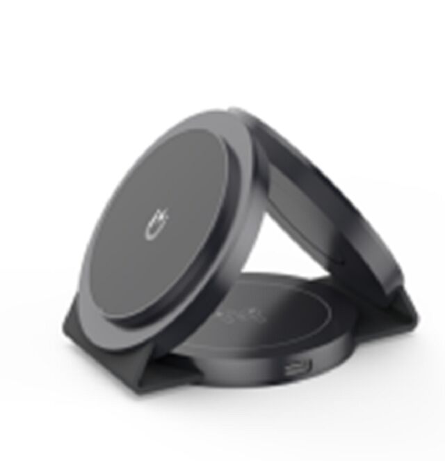 Pad de carregamento sem fio ultra-finos 3 em 1, dobráveis e portáteis, 15W para telefone / 2.5W para relógio / 3W para fones de ouvido, 4 cores, plástico + PC