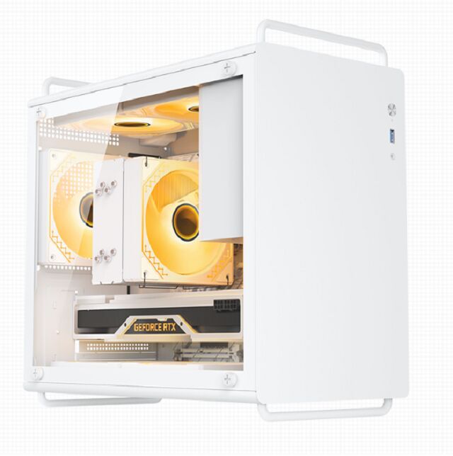 20L Compact Gaming PC Case, M-ATX/ITX, 326mm GPU, 155mm CPU Cooler, 140mm PSU, Opções de painel frontal duplo, filtros de poeira magnéticos