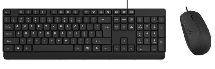 Combo de teclado e mouse com fio, 104 teclas à prova d'água, 1200 DPI, Plug-and-Play USB, para escritórios, escolas