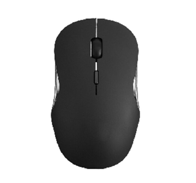 Mouse recarregável de modo duplo 2.4G+BT, MX8650A, 800-1200-1600DPI, 500mAh, 72g, ABS, Preto