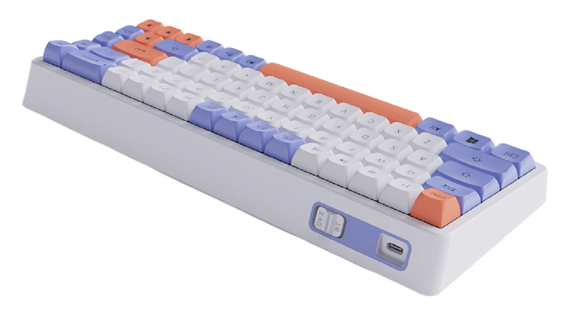 Teclado Mecânico RGB Hot-Swappable, Case ABS, Keycaps Double-Shot, 3000mAh, Full N-Key Rollover