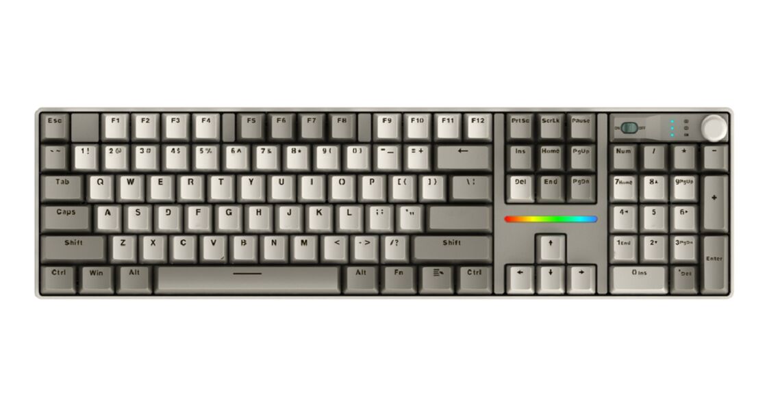 Teclado Mecânico de 3 Modos, Hot-Swappable, 4000mAh, Anti-Ghosting Completo, Keycaps de Cores Misturadas, Capa em ABS
