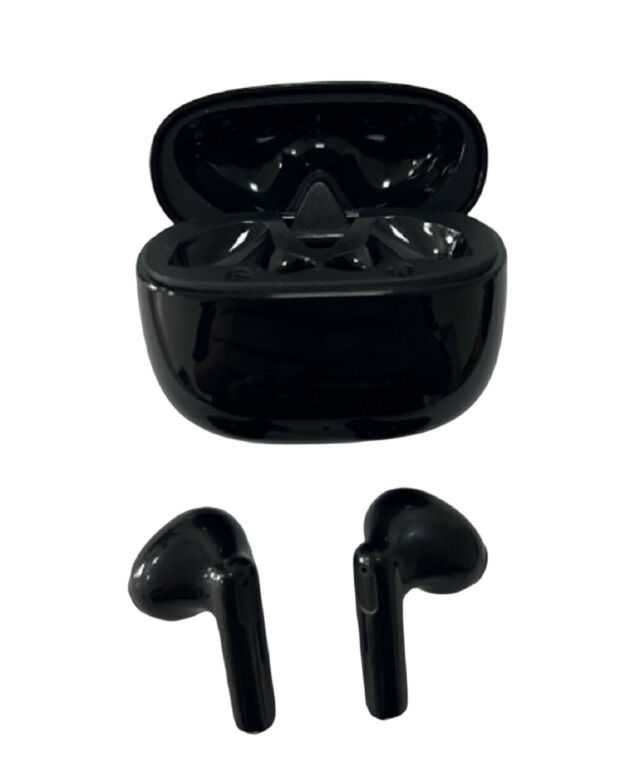 Fones de ouvido TWS com estojo de carregamento de 300mAh, fones de ouvido TWS Bluetooth 5.3, Driver F10, 5H de reprodução, carregamento Tipo-C, 30+300mAh, Preto