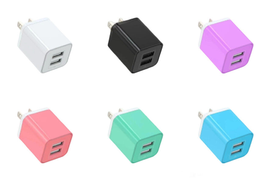 Macaron Color 10.5W Wall Charger, Qualcomm QC Compatível, 5V/2.1A, Proteção contra sobrecarga, PE Bag