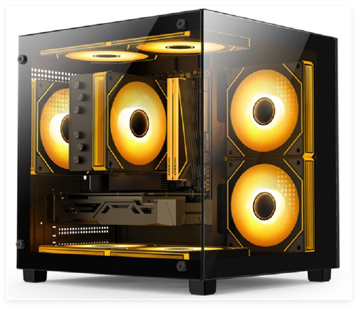 Caixa de vidro compacto para PC, Micro-ATX/ITX, 240 mm de refrigeração por água, filtro de poeira superior, preto