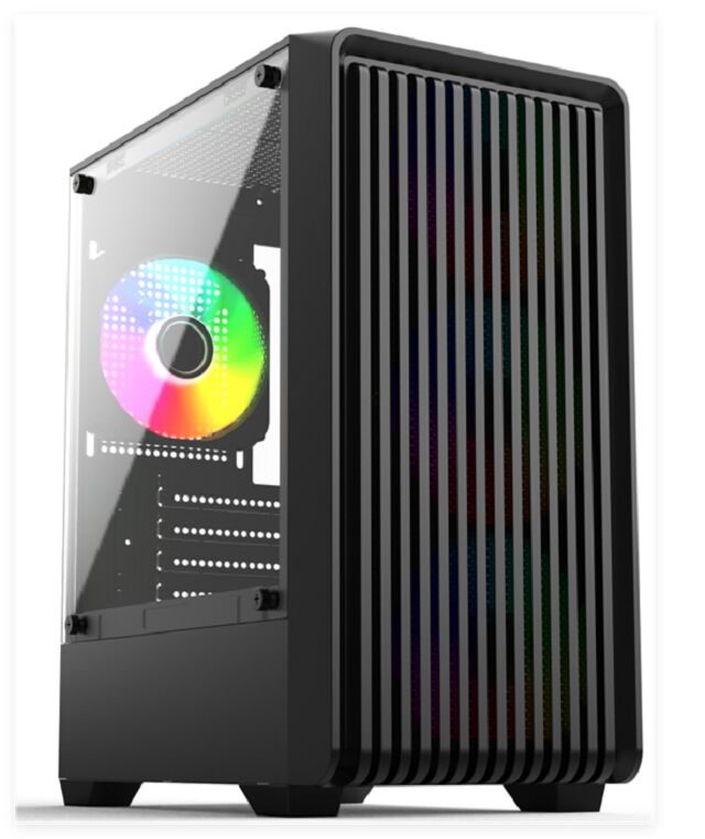 Caixa de PC de vidro temperado com torre central, vidro duplo, 240 mm de refrigeração por água, M-ATX/ITX
