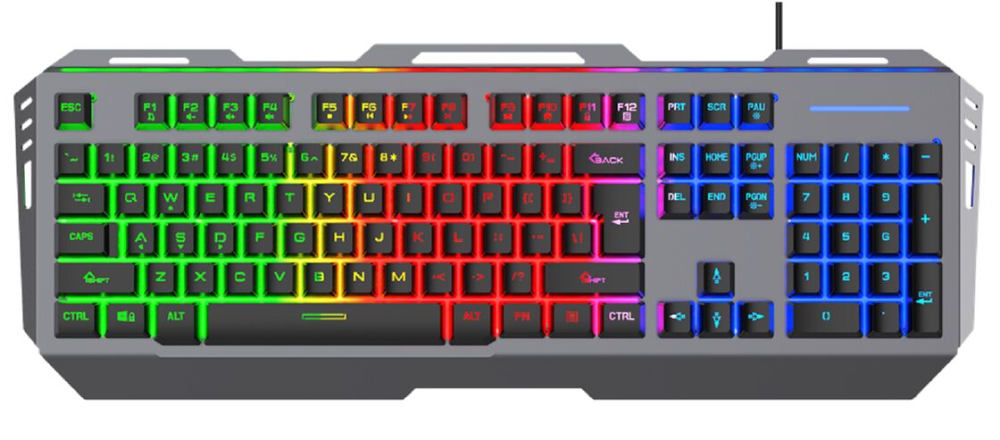 teclado de jogos com 19 teclas, retroiluminação RGB personalizável de 3 zonas