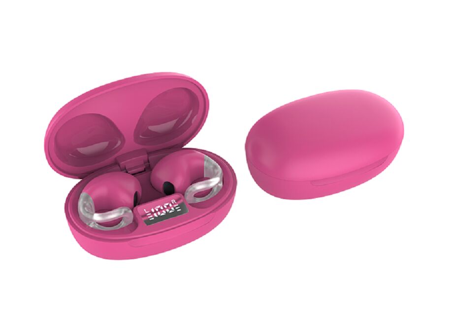 Fones de ouvido sem fio com ouvido aberto OWS, 12mm Driver, 4H Playtime, Bluetrum 5656T, Preto/Branco/Pink/Vermelho