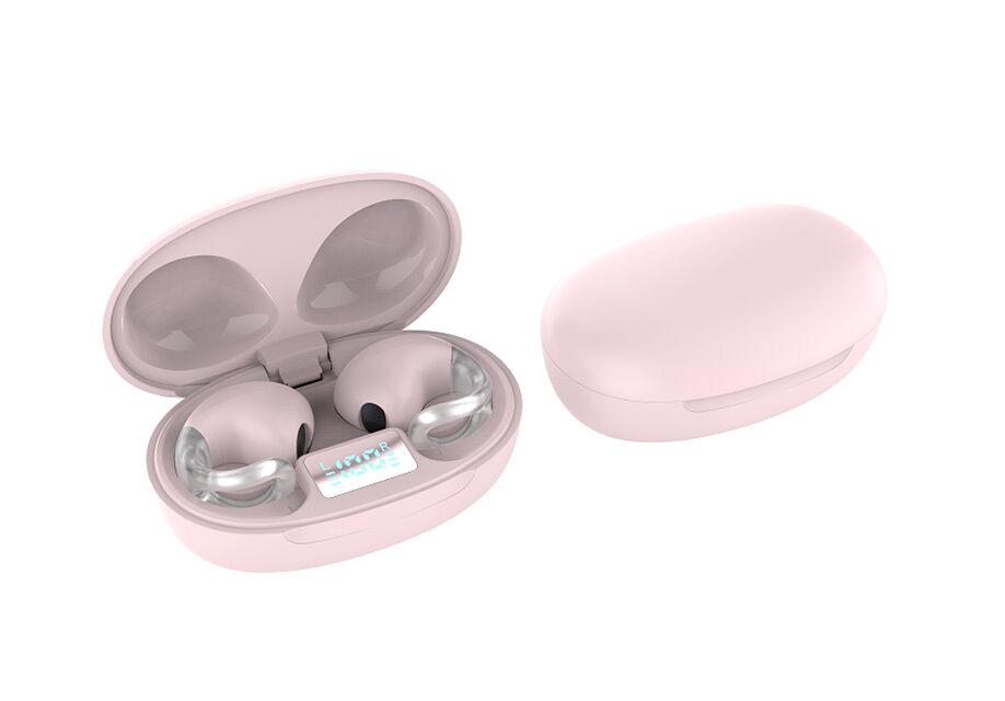 Fones de ouvido sem fio com ouvido aberto OWS, 12mm Driver, 4H Playtime, Bluetrum 5656T, Preto/Branco/Pink/Vermelho