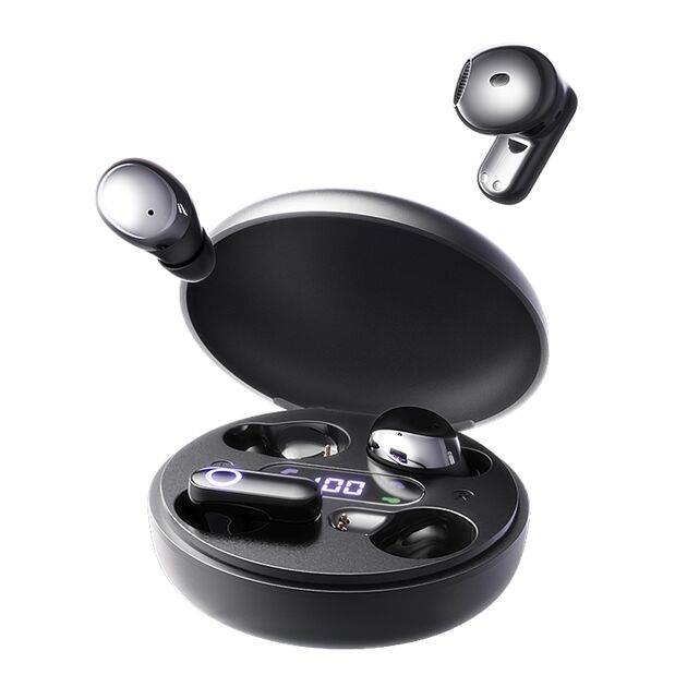 Fones de ouvido TWS Bluetooth 6.0, Driver de 12mm, 4,5h de Reprodução, Estojo de Carregamento USB-C