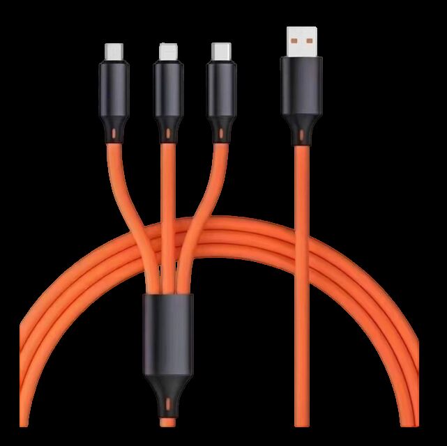 1.2m Cable de carregamento rápido de silicone genuíno, 4-Core Pure Copper, Plug de liga de alumínio, Multicolor