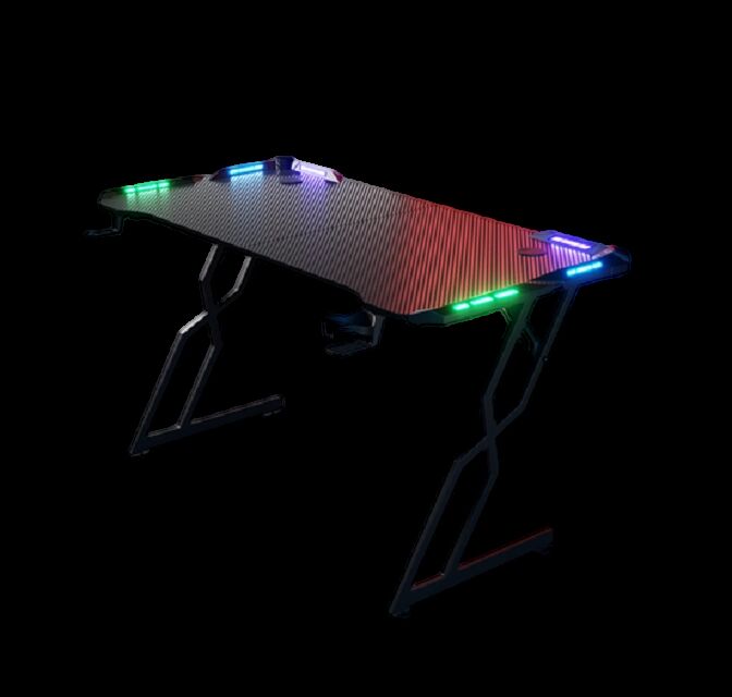 Mesa de jogos, Base de aço, com/sem luz LED, 1.2/1.4/1.6M, suporte de taça e mouse pad