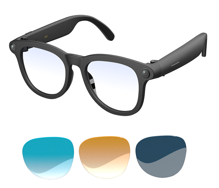 Óculos de sol inteligentes Bluetooth 6.0 com câmera e tradução em tempo real, recarregável tipo-C