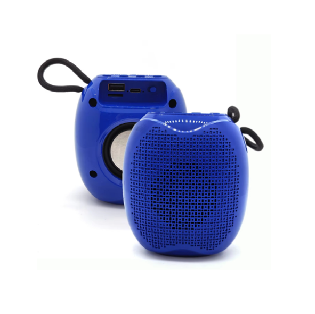 Mini Bluetooth 5.0 alto-falante, áudio portátil de 3W com carregamento tipo-C (preto/vermelho/azul)