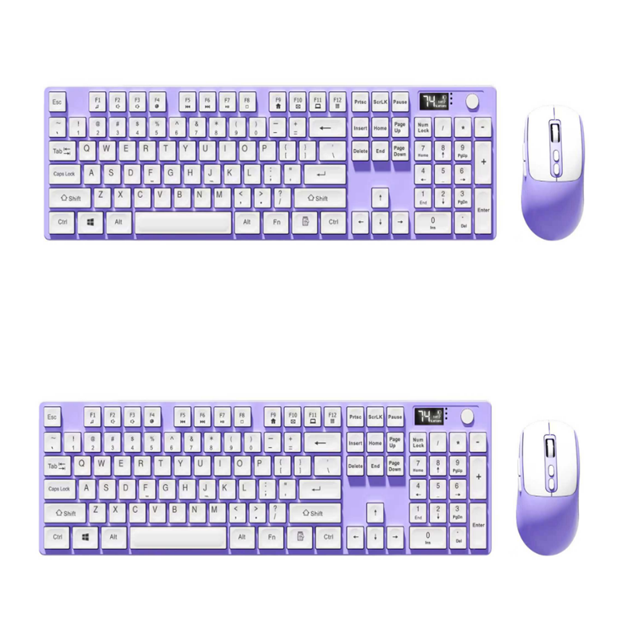 Combinação recarregável de modo duplo, teclas 50M + mouse de 7 teclas, carregamento rápido tipo-C