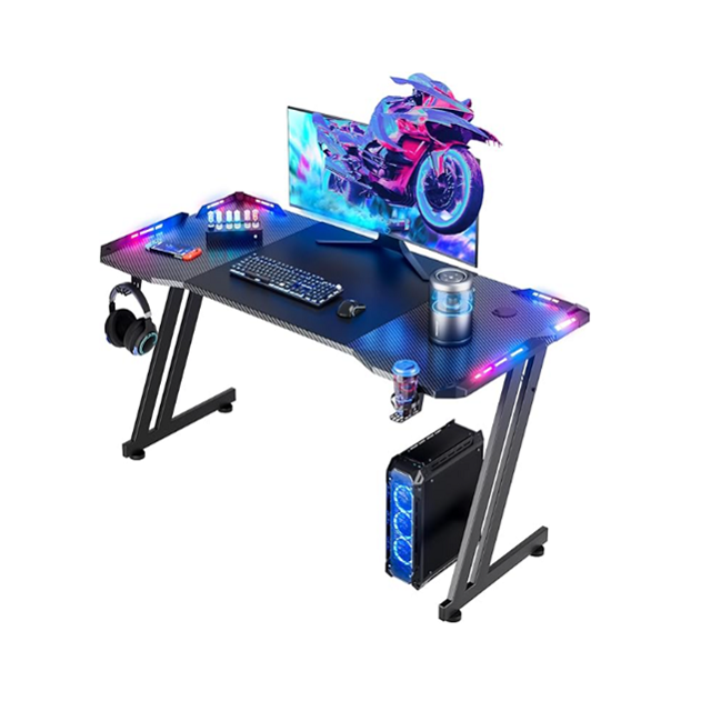Mesa de jogos 1.2/1.4/1.6m Quadro de partículas de aço com / sem iluminação RGB