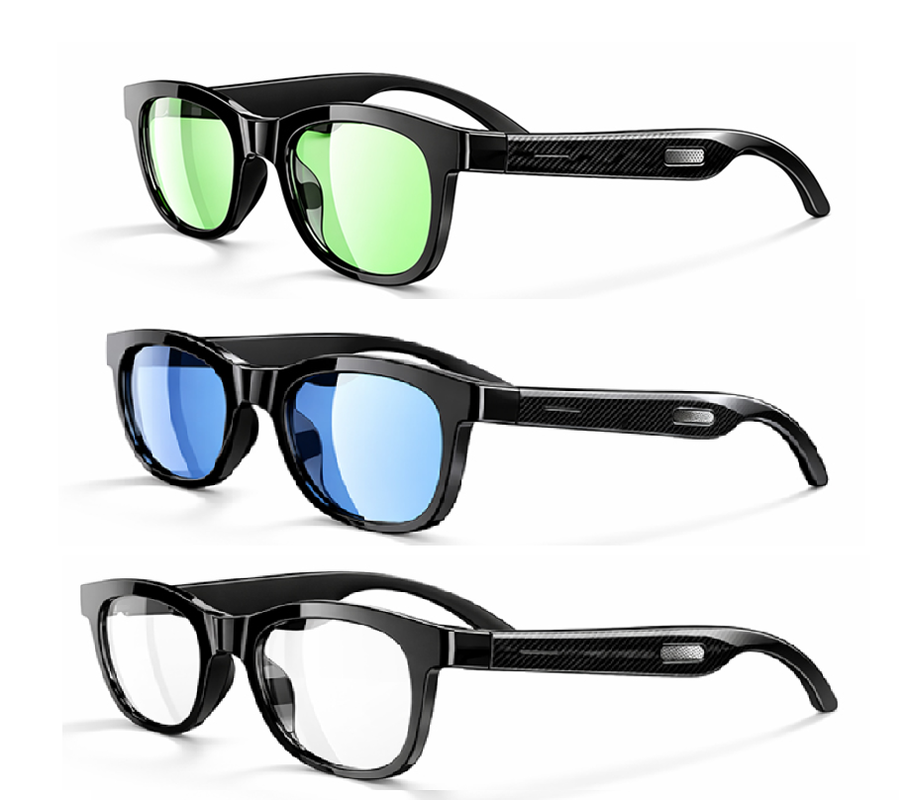 Bluetooth 5.4 Óculos de sol de áudio w/FM Tipo-C 6H Tempo de reprodução 38.5g Leve Multicolor