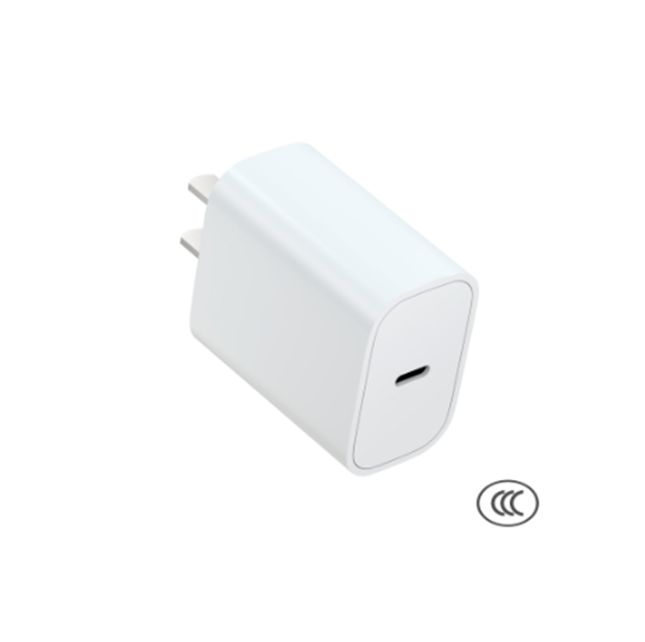 Caixa colorida de carregador rápido PD de 25W para Europa, entrada AC 100-240V, branco