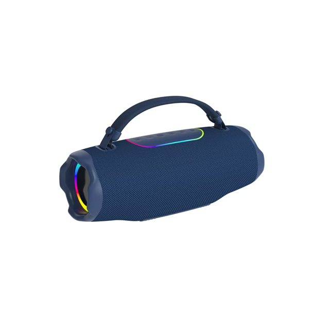 Caixa de Som de Festa RGB 60W, 2.1CH Graves Profundos + Luzes Dinâmicas, Áudio Portátil de Mesa 3600mAh (Preto/Azul/Cinza)