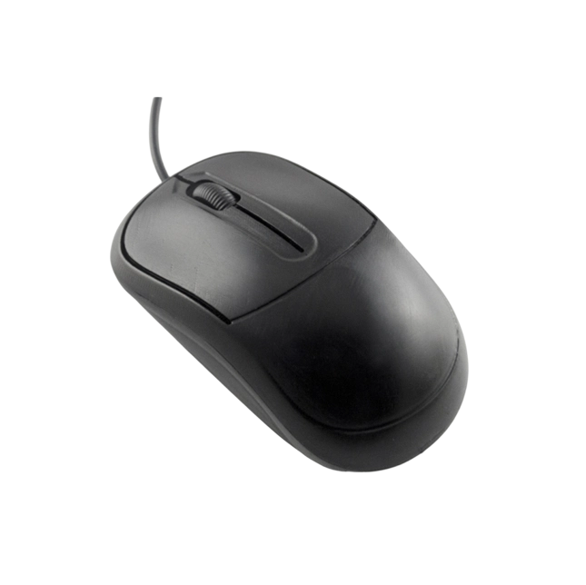 Mouse de escritório com fio 3D, 1200 DPI de precisão, HIPS 53g leve, cabo de 1,1m, logotipo personalizado de tela de seda
