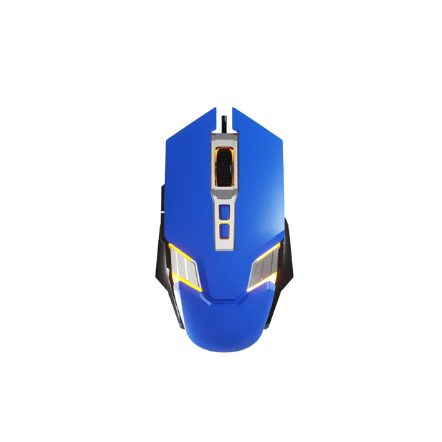 Mouse Gamer com Fio 7D e Logo RGB, DPI Ajustável de 3600, 3 Milhões de Cliques e Sensação Ponderada, Cabo Trançado de 1,5m (Preto/Prata)