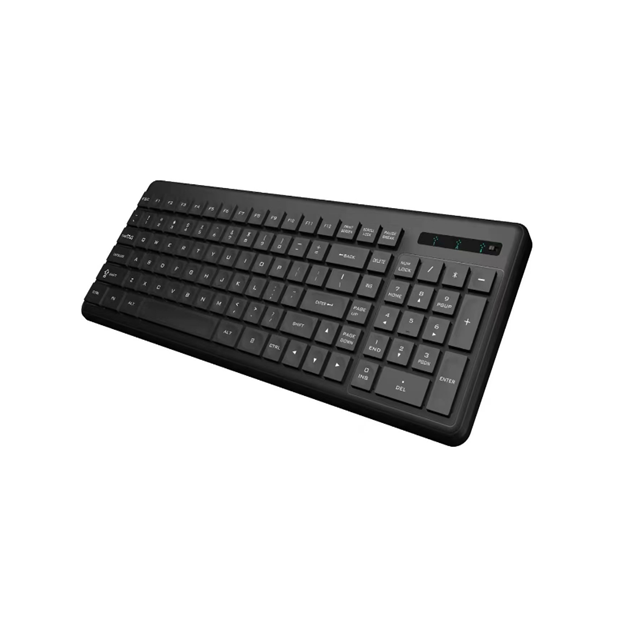 Recarregável 2.4G Bluetooth teclado sem fio 89 teclas ABS à prova d'água Tipo-C 500mAh Preto Multilíngue