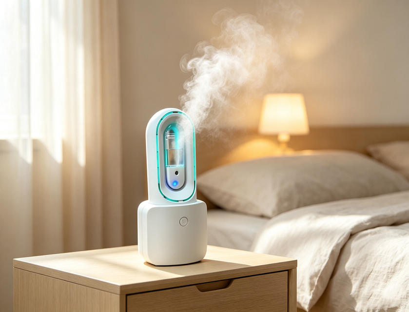 1600mAh Touch Bladeless Fan & Humidifier com 6 cores de luz quente
