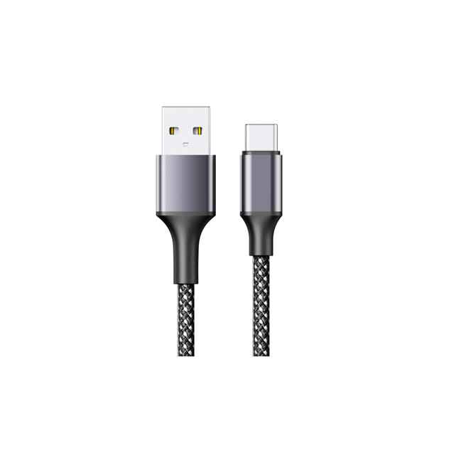 USB2.0 Cabo de carregamento rápido retrátil magnético, Tipo-C a A, 3A/480Mbps, 1M trançado
