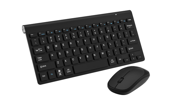 Filtro de teclado e mouse sem fio 2.4G todo preto