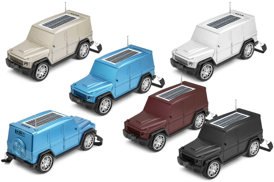 O alto-falante Bluetooth em forma de carro clássico combina lanterna solar e funções de rádio para viagens domésticas ao ar livre