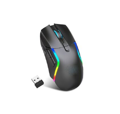 Dual-Mode Wireless Gaming Mouse,2.4G + Bluetooth 5.0, 4 DPI Levels , RGB Lighting, 600mAh Battery, Type-C Rechargeable,8 Buttons